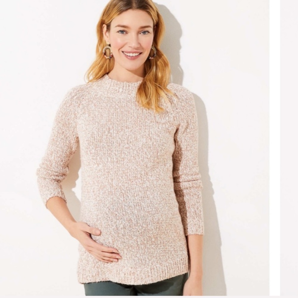 LOFT Cotton Maternity Marled Sweater